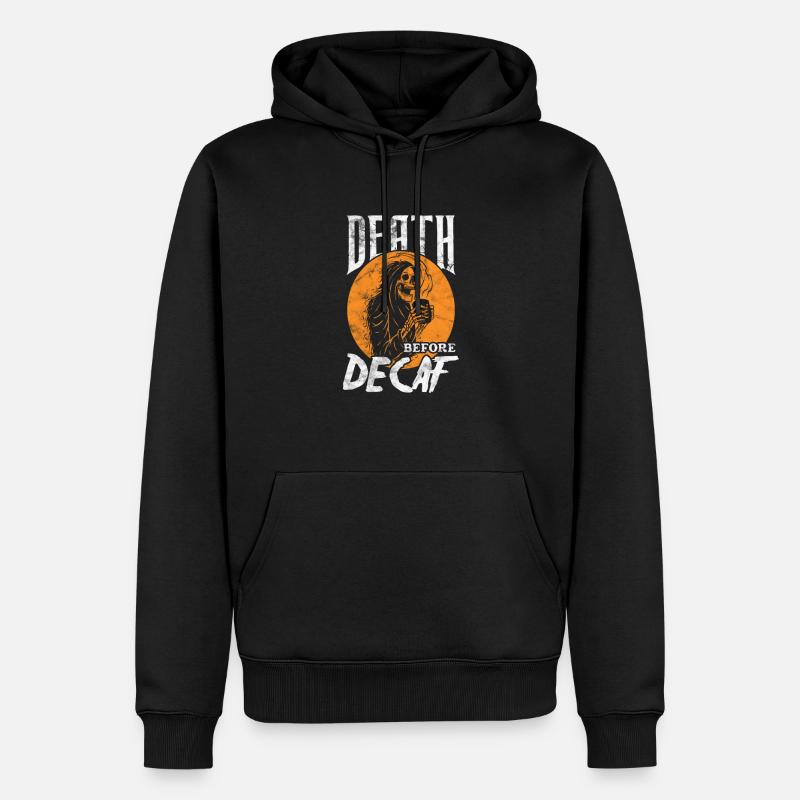 Café - Sweat à capuche Premium bio Homme - noir