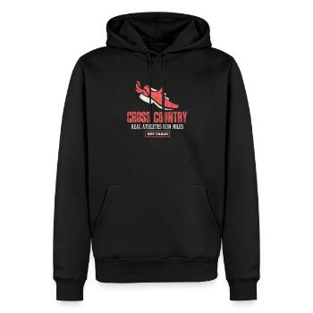 Running Runner Jogging Jogging Runner Cadeau - Sweat à capuche Premium bio Homme - noir - Devant - Nico (187cm)