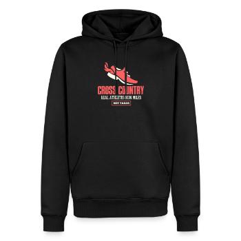 Correre - Felpa con cappuccio ecologica premium da uomo - nero - Fronte - Nico (187cm)