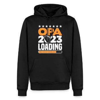 Werdender Opa 2023 loading becoming dad - Männer Premium Bio Hoodie - Schwarz - Vorne - Nico (187cm)