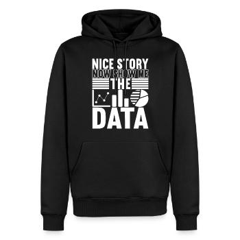 Analyste de données Data Scientist - Sweat à capuche Premium bio Homme - noir - Devant - Nico (187cm)