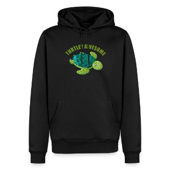 Tortue - Sweat à capuche Premium bio Homme - noir - Devant - Nico (187cm)
