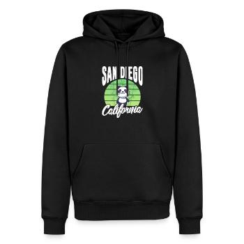 San Diego - Sweat à capuche Premium bio Homme - noir - Devant - Nico (187cm)