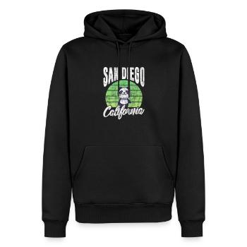 San Diego Kalifornien USA Urlaub Amerika Geschenk - Männer Premium Bio Hoodie - Schwarz - Vorne - Nico (187cm)