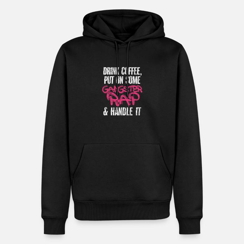 Kaffee Rap - Männer Premium Bio Hoodie - Schwarz