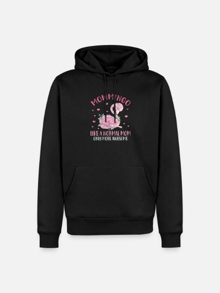 Flamingo Mutter - Männer Premium Bio Hoodie - Schwarz