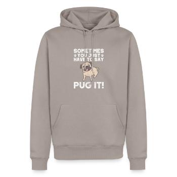 Carlin - Sweat à capuche Premium bio Homme - taupe - Devant - Nico (187cm)