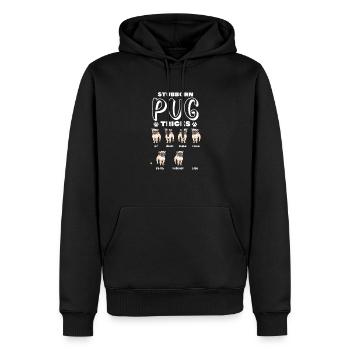 Carlin Chien Chien Ami Pet Pug Pug Pug Cadeau - Sweat à capuche Premium bio Homme - noir - Devant - Nico (187cm)