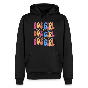 90er Jahre 90s 90er Party - Männer Premium Bio Hoodie - Schwarz - Vorne - Nico (187cm)