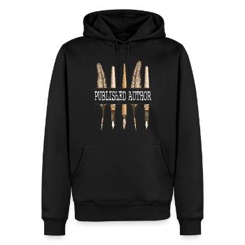 Auteur Écrivain Écrivain - Sweat à capuche Premium bio Homme - noir - Devant - Nico (187cm)