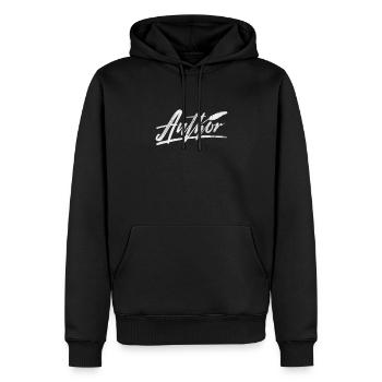 Auteur Auteurs Écrivain Livre Cadeau - Sweat à capuche Premium bio Homme - noir - Devant - Nico (187cm)