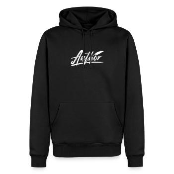 Auteur - Sweat à capuche Premium bio Homme - noir - Devant - Nico (187cm)