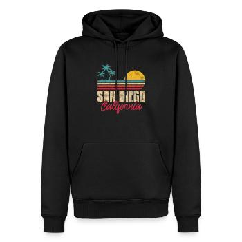 San Diego Kalifornien USA Urlaub Amerika Geschenk - Männer Premium Bio Hoodie - Schwarz - Vorne - Nico (187cm)