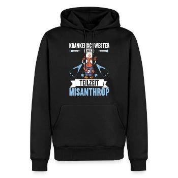 Infirmière infirmière - Sweat à capuche Premium bio Homme - noir - Devant - Nico (187cm)