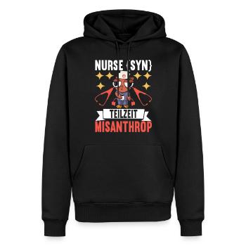 Infirmière infirmière - Sweat à capuche Premium bio Homme - noir - Devant - Nico (187cm)