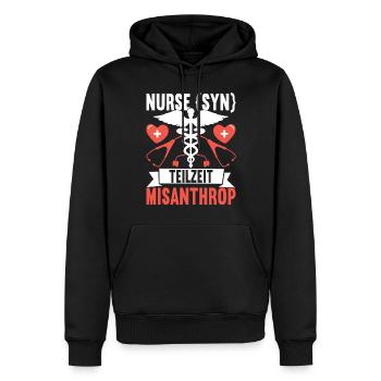 Infirmière infirmière - Sweat à capuche Premium bio Homme - noir - Devant - Nico (187cm)