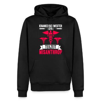 Infirmière infirmière - Sweat à capuche Premium bio Homme - noir - Devant - Nico (187cm)