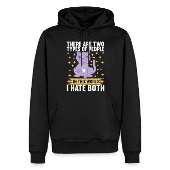 Misanthrop Sarkasmus - Männer Premium Bio Hoodie - Schwarz - Vorne - Nico (187cm)