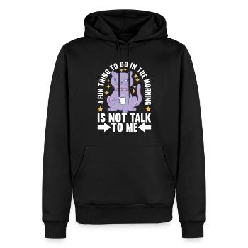 Drôles de dictons sarcastiques - Sweat à capuche Premium bio Homme - noir - Devant - Nico (187cm)