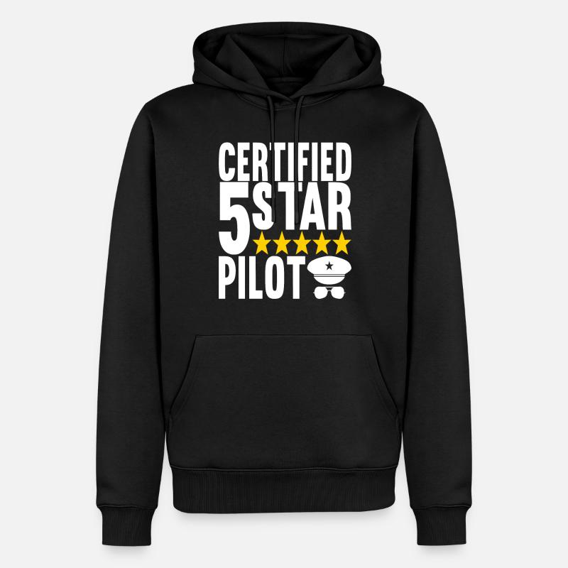 Pilot Flugzeug - Männer Premium Bio Hoodie - Schwarz