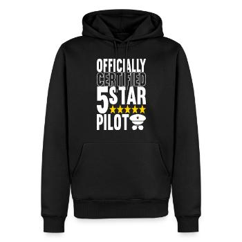 Pilot Flugzeug - Männer Premium Bio Hoodie - Schwarz - Vorne - Nico (187cm)