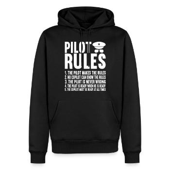 Pilot Flugzeug - Männer Premium Bio Hoodie - Schwarz - Vorne - Nico (187cm)