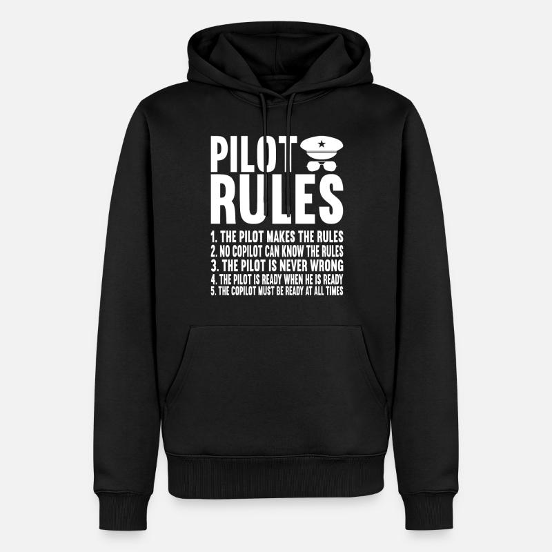 Pilote d’avion - Sweat à capuche Premium bio Homme - noir