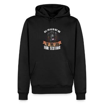 Labrador - Männer Premium Bio Hoodie - Schwarz - Vorne - Nico (187cm)