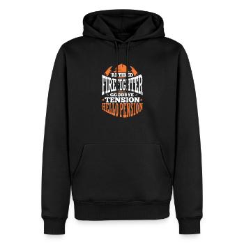 Ruhestand Feuerwehr Rente Rentner Pension Geschenk - Männer Premium Bio Hoodie - Schwarz - Vorne - Nico (187cm)