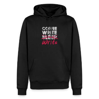 Auteur Auteurs Écrivain Livre Cadeau - Sweat à capuche Premium bio Homme - noir - Devant - Nico (187cm)