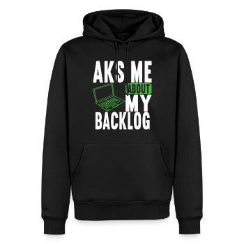 Programmeur Informaticien - Sweat à capuche Premium bio Homme - noir - Devant - Nico (187cm)