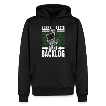 Programmeur Informaticien - Sweat à capuche Premium bio Homme - noir - Devant - Nico (187cm)