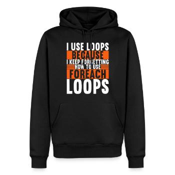 Programmeur Informaticien - Sweat à capuche Premium bio Homme - noir - Devant - Nico (187cm)