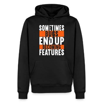 Programmeur Informaticien - Sweat à capuche Premium bio Homme - noir - Devant - Nico (187cm)