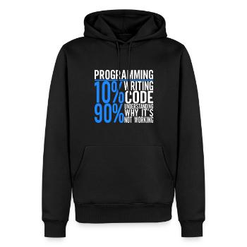 Programmeur Informaticien - Sweat à capuche Premium bio Homme - noir - Devant - Nico (187cm)