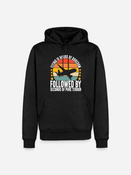 Pilot Flugzeug - Männer Premium Bio Hoodie - Schwarz