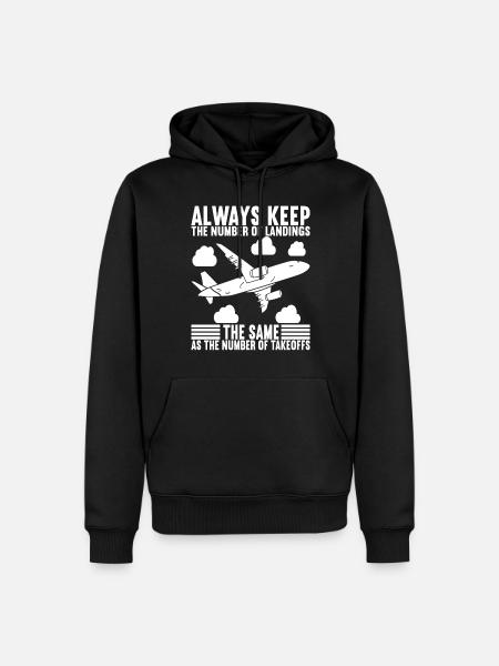 Pilot Flugzeug - Männer Premium Bio Hoodie - Schwarz