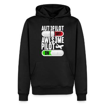 Pilot Flugzeug - Männer Premium Bio Hoodie - Schwarz - Vorne - Nico (187cm)