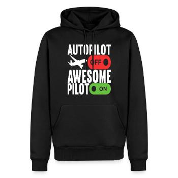 Pilot Flugzeug - Männer Premium Bio Hoodie - Schwarz - Vorne - Nico (187cm)