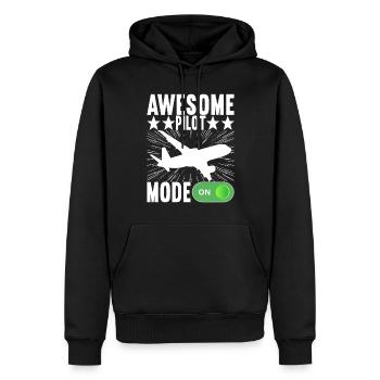 Pilot Flugzeug - Männer Premium Bio Hoodie - Schwarz - Vorne - Nico (187cm)
