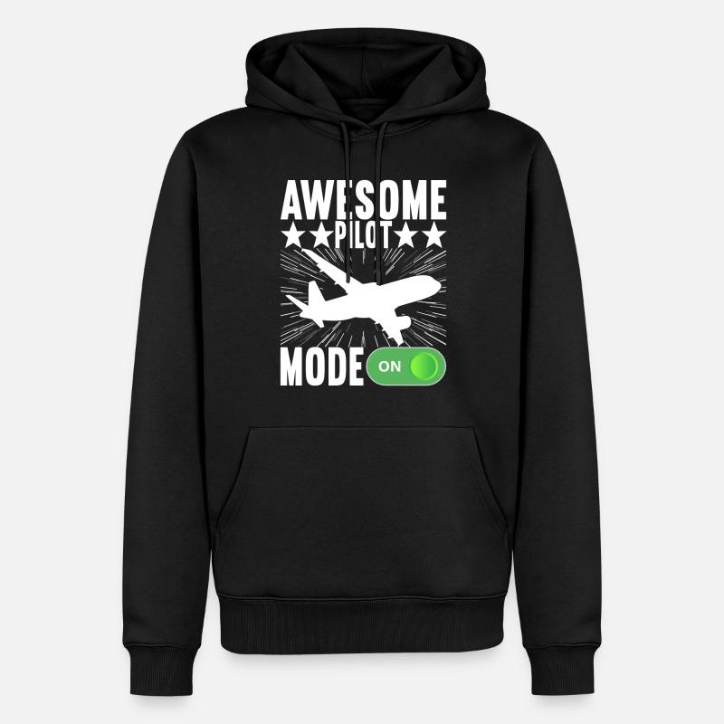 Pilot Flugzeug - Männer Premium Bio Hoodie - Schwarz