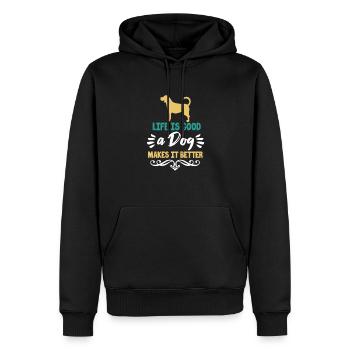 Golden Retriever - Männer Premium Bio Hoodie - Schwarz - Vorne - Nico (187cm)