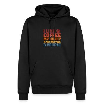 Rauque - Sweat à capuche Premium bio Homme - noir - Devant - Nico (187cm)