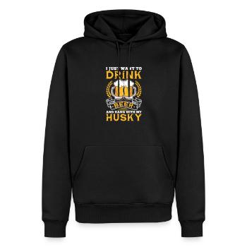 Husky Hund Hunde Siberian Husky Geschenk - Männer Premium Bio Hoodie - Schwarz - Vorne - Nico (187cm)