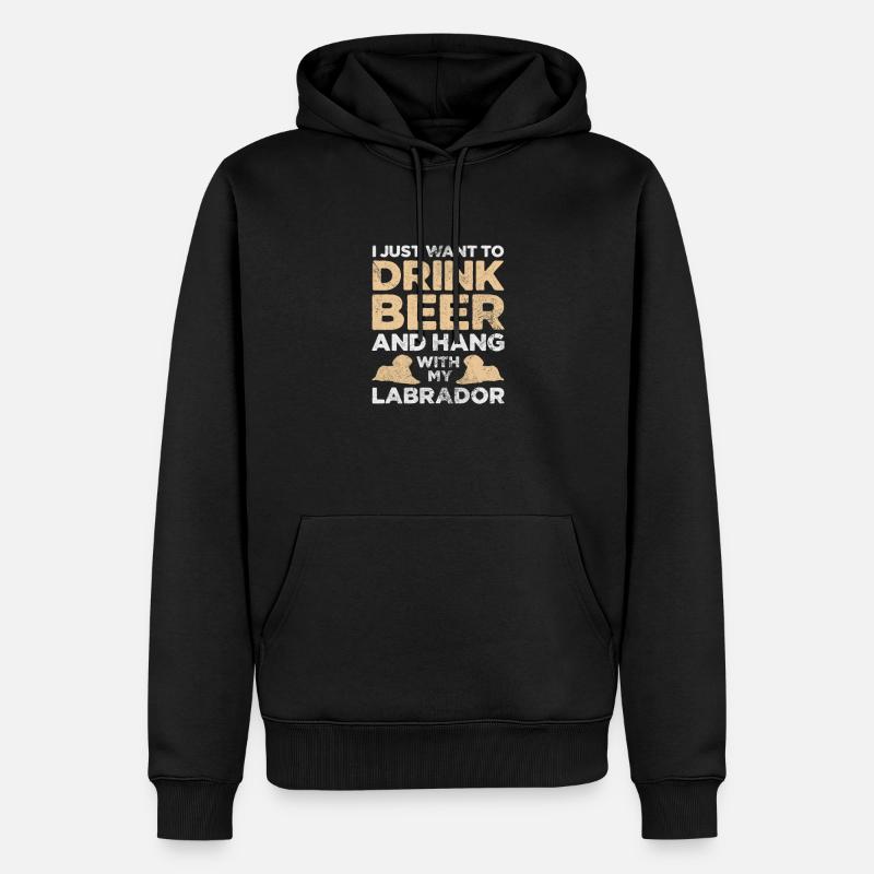 Labrador - Männer Premium Bio Hoodie - Schwarz