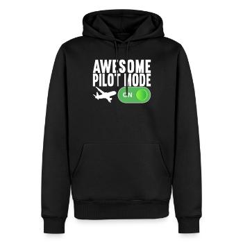 Pilot Flugzeug - Männer Premium Bio Hoodie - Schwarz - Vorne - Nico (187cm)