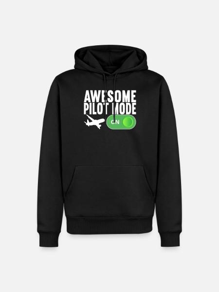 Pilot Flugzeug - Männer Premium Bio Hoodie - Schwarz