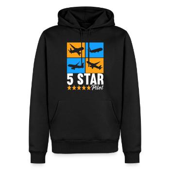 Pilot Flugzeug - Männer Premium Bio Hoodie - Schwarz - Vorne - Nico (187cm)