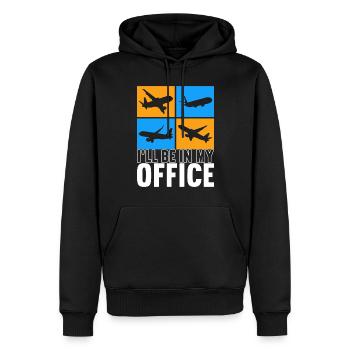 Pilot Flugzeug - Männer Premium Bio Hoodie - Schwarz - Vorne - Nico (187cm)