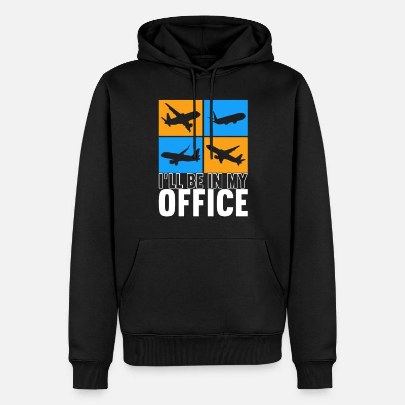 Pilot Flugzeug - Männer Premium Bio Hoodie - Schwarz